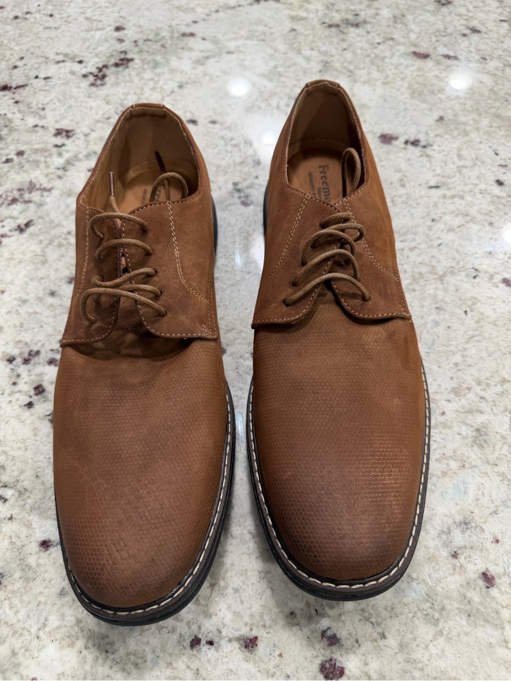 Freeman Brown Derby Shoes - Classic Casual Oxford Style 12 Wide